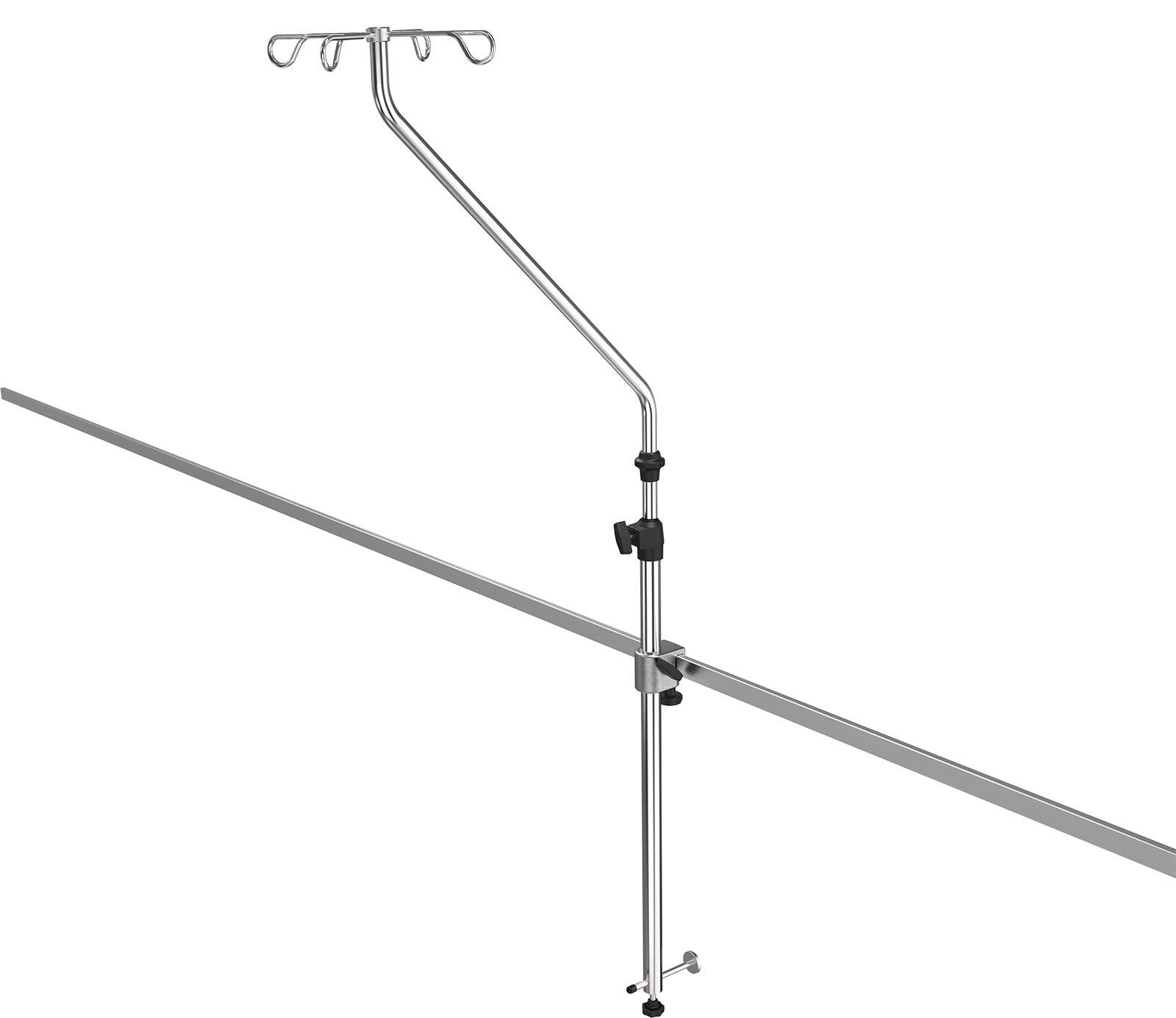 Asta porta flebo angolata per travi testaletto Serie Kabel Sostel